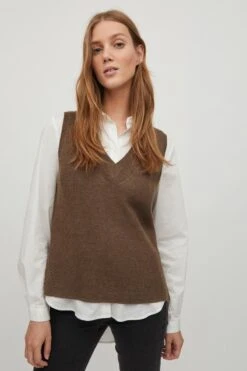 Vila Trui Viril Knit Rib V-neck S/l Vest - No 14067804 Crocodile Dames Maat - XS -ONLY Winkel 800x1200 409