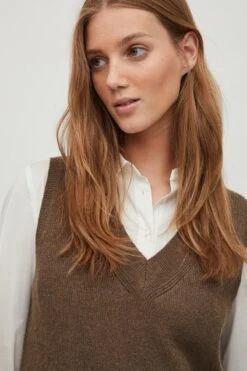 Vila Trui Viril Knit Rib V-neck S/l Vest - No 14067804 Crocodile Dames Maat - XS -ONLY Winkel 800x1200 410