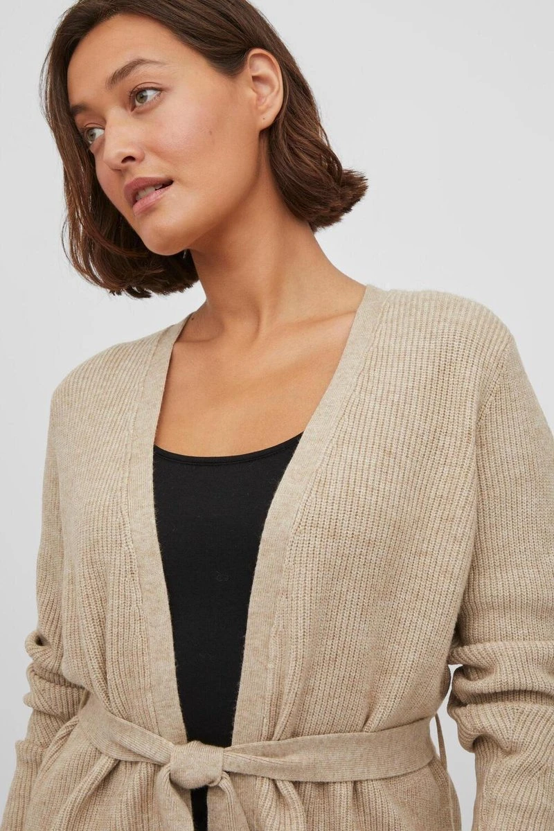 Vila Vest Viril L/s Belt Knit Cardigan 14075866 Natural Melange Dames Maat - M 7 Vila Vest Viril L/s Belt Knit Cardigan 14075866 Natural Melange Dames Maat - M - Afbeelding 5