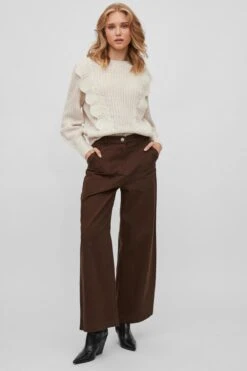 VILA VINORILA NEW L/S FLOUNCE KNIT TOP Dames Trui - Maat L -ONLY Winkel 800x1200 552