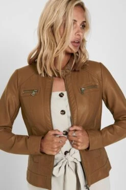 Only Jas Onlbandit Faux Leather Biker Otw Noos 15081400 Cognac Dames Maat - 42 -ONLY Winkel 800x1200 57