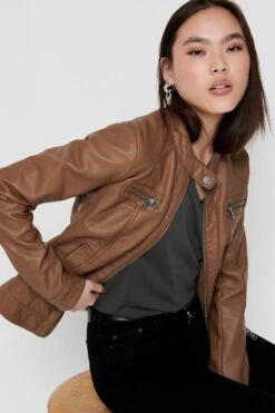 Only Jas Onlbandit Faux Leather Biker Otw Noos 15081400 Cognac Dames Maat - 42 -ONLY Winkel 800x1200 58