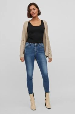 Vila Vest Viril L/s Belt Knit Cardigan 14075866 Natural Melange Dames Maat - L -ONLY Winkel 800x1200 610