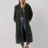 Notre-V Fur Long Coat Jassen Dames - Winterjas - Donkergroen - Maat M