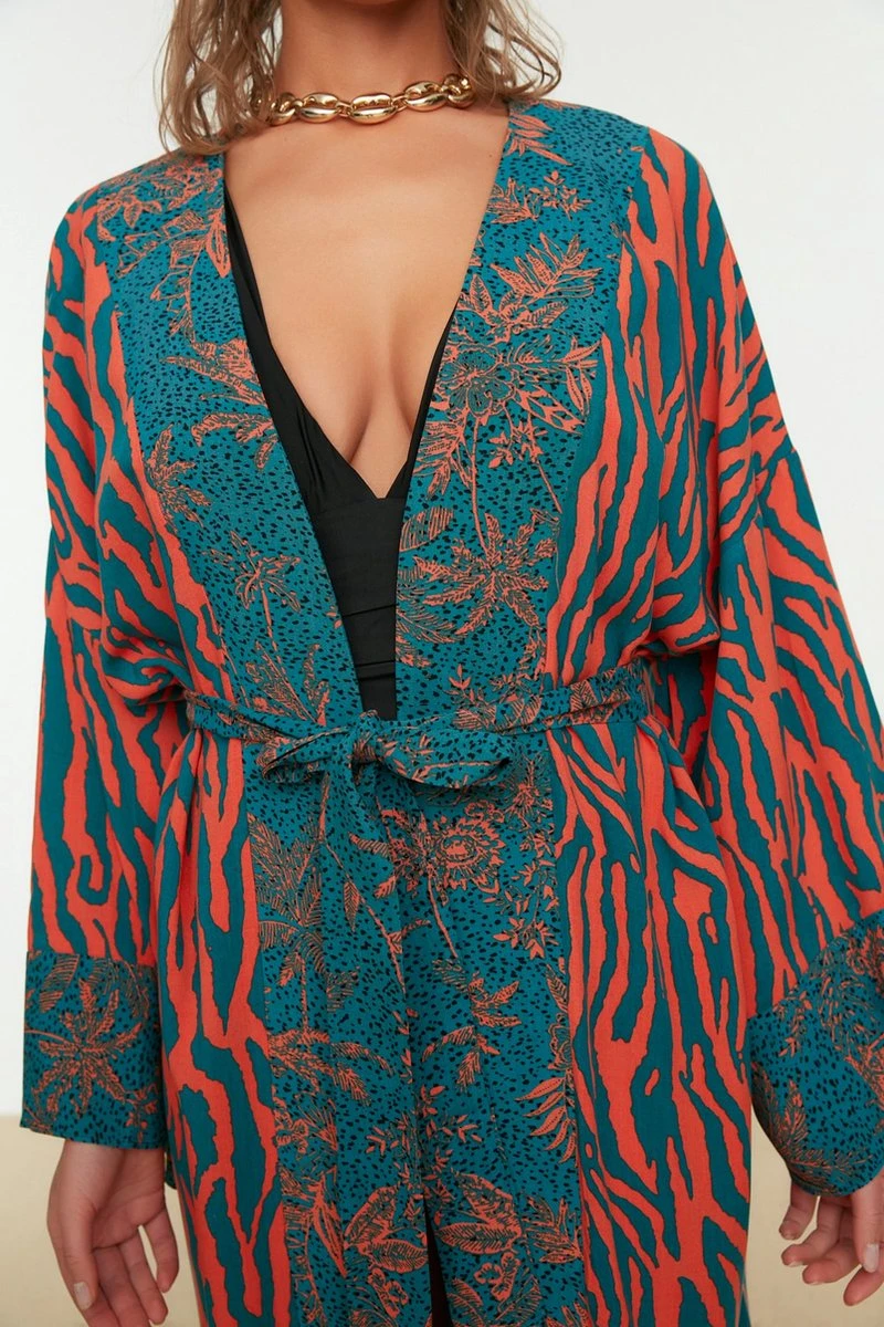 Trendyol Vrouwen Standaard Mouw Basis Kimono & Kaftan 7 Trendyol Vrouwen Standaard Mouw Basis Kimono & Kaftan - Afbeelding 5