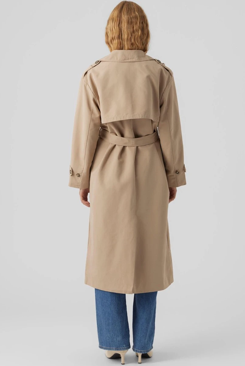 Vero Moda Jas Vmchloe Long Trenchcoat Boos 10278917 Silver Mink Dames Maat - XL 5 Vero Moda Jas Vmchloe Long Trenchcoat Boos 10278917 Silver Mink Dames Maat - XL - Afbeelding 3