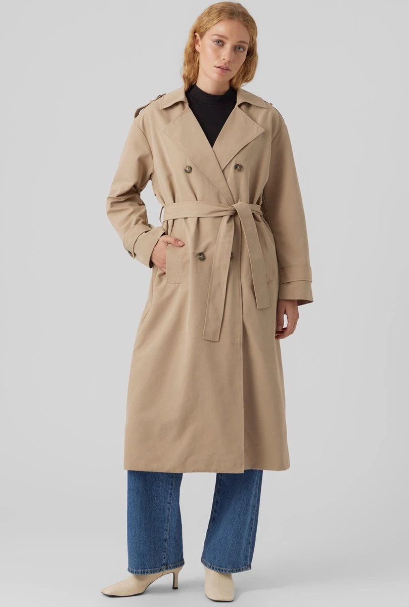 Vero Moda Jas Vmchloe Long Trenchcoat Boos 10278917 Silver Mink Dames Maat - XL 4 Vero Moda Jas Vmchloe Long Trenchcoat Boos 10278917 Silver Mink Dames Maat - XL - Afbeelding 2