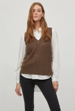 Vila Trui Viril Knit Rib V-neck S/l Vest - No 14067804 Crocodile Dames Maat - XS -ONLY Winkel 809x1200 3