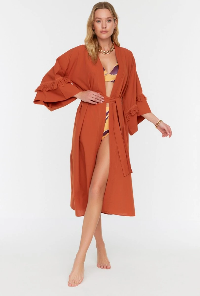 Trendyol Vrouwen Standaard Mouw Double-breasted Kimono & Kaftan 3 Trendyol Vrouwen Standaard Mouw Double-breasted Kimono & Kaftan