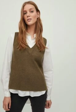 Vila Trui Viril Knit Rib V-neck S/l Vest - No 14067804 Crocodile Dames Maat - XS -ONLY Winkel 815x1200 4