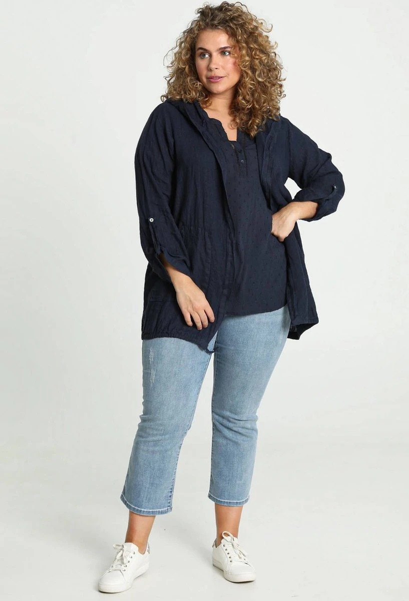 Paprika Effen Linnen Jack Met Capuchon 4 Paprika Effen Linnen Jack Met Capuchon - Afbeelding 2