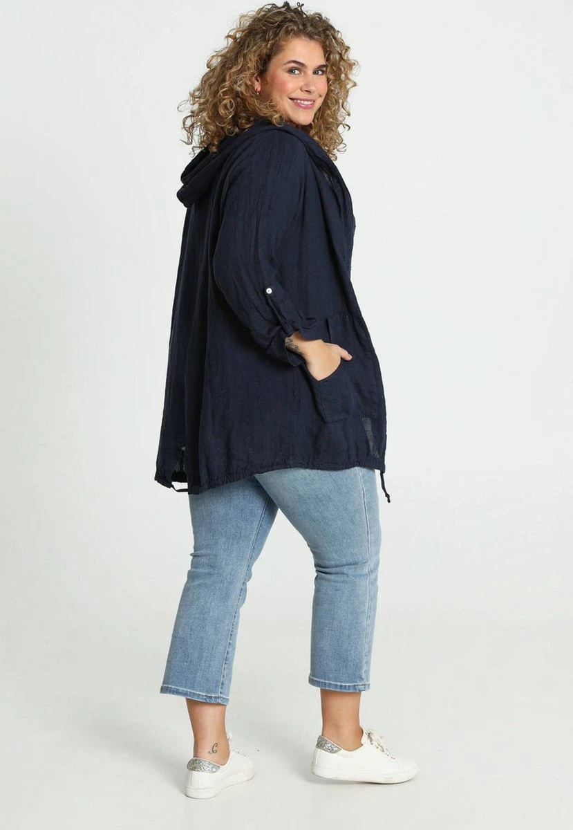 Paprika Effen Linnen Jack Met Capuchon 9 Paprika Effen Linnen Jack Met Capuchon - Afbeelding 7