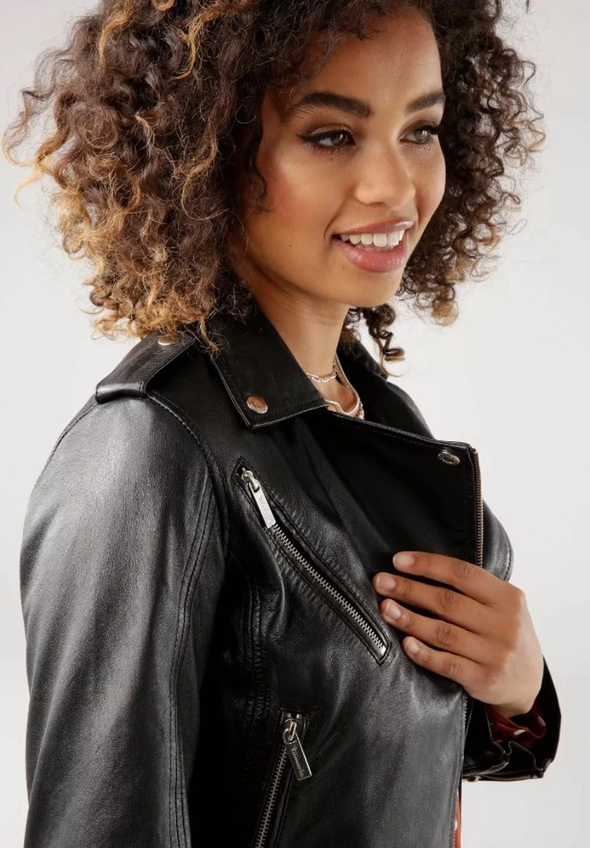 Dames Jas - Leren Jack - Echt Leer - Tamaris - Verkort Model - Schaapsleer - Lamsnappa - Maat 40 5 Dames Jas - Leren Jack - Echt Leer - Tamaris - Verkort Model - Schaapsleer - Lamsnappa - Maat 40 - Afbeelding 3