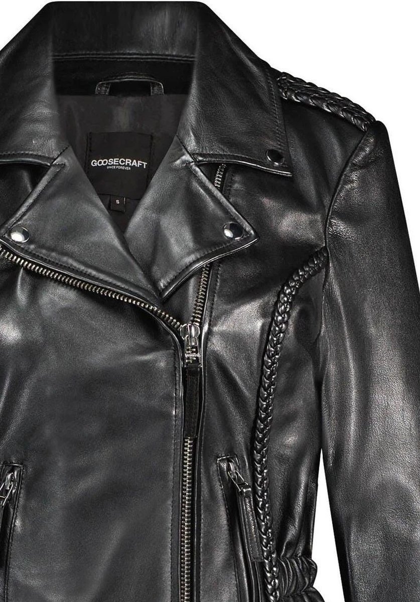 Goosecraft Jas Gc Joseline Biker 102321043 Black Dames Maat - L 6 Goosecraft Jas Gc Joseline Biker 102321043 Black Dames Maat - L - Afbeelding 4