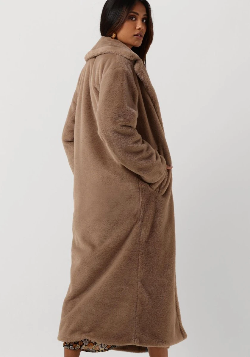 Notre-V Fur Long Coat Jassen Dames - Winterjas - Taupe - Maat XS 4 Notre-V Fur Long Coat Jassen Dames - Winterjas - Taupe - Maat XS - Afbeelding 2