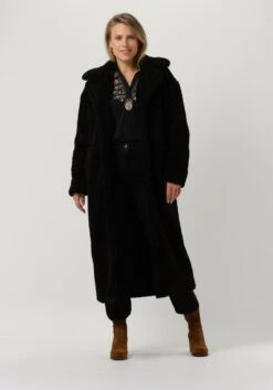 Notre-V Teddy Coat Long Jassen Dames - Winterjas - Zwart - Maat M