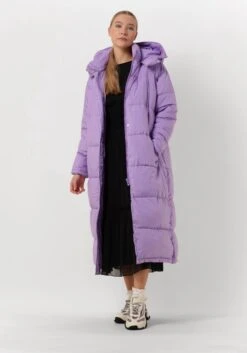 Notre-V Puffer Long Jassen Dames - Winterjas - Lila - Maat L