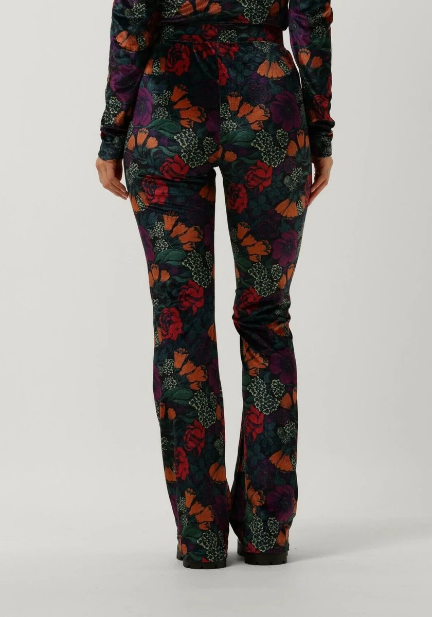 Colourful Rebel Jolie Big Flower Velvet Flare Pants - S 6 Colourful Rebel Jolie Big Flower Velvet Flare Pants - S - Afbeelding 4