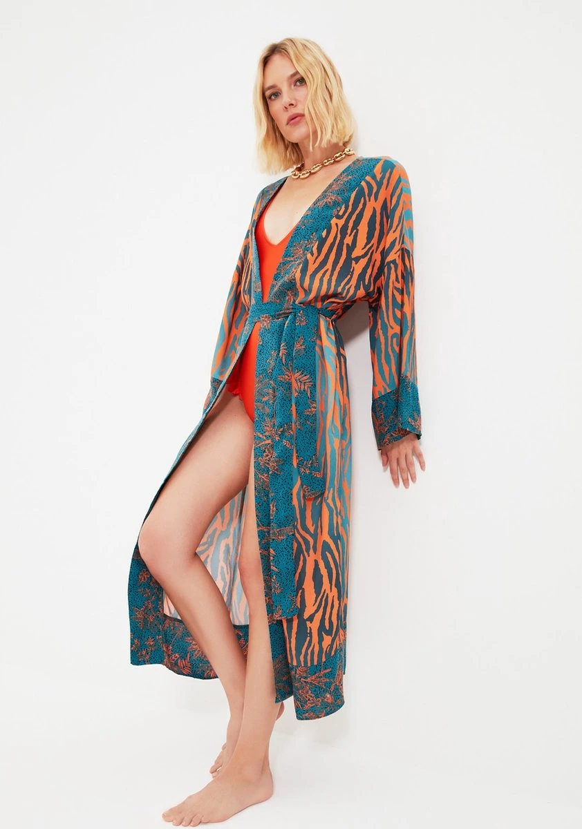 Trendyol Vrouwen Standaard Mouw Basis Kimono & Kaftan 12 Trendyol Vrouwen Standaard Mouw Basis Kimono & Kaftan - Afbeelding 10