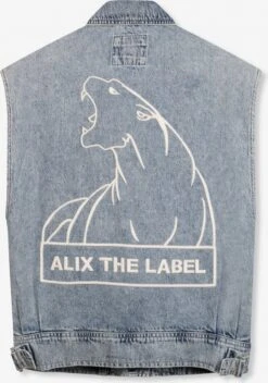 Alix The Label Embroidered Denim Waistcoat L