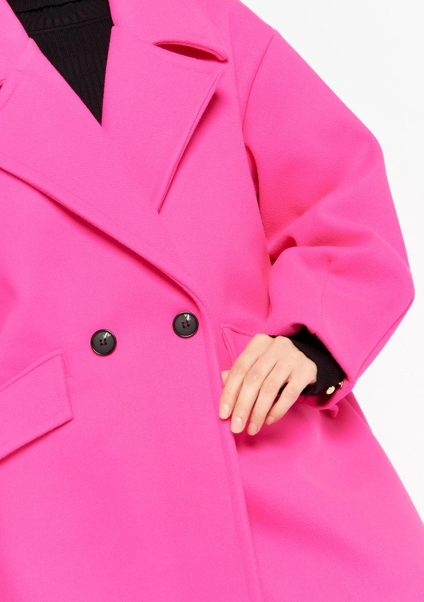 LOLALIZA Lange Jas - Fuchsia - Maat XXL 5 LOLALIZA Lange Jas - Fuchsia - Maat XXL - Afbeelding 3