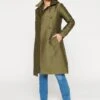 LOLALIZA Lange Trench Met Ceintuur En Capuchon - Khaki - Maat 44