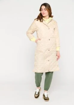 LOLALIZA Lange Gewatteerde Jas Met Blok Motief - Beige - Maat M -ONLY Winkel 846x1200 44