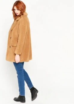LOLALIZA Halflange Teddy Jas Met Kraag - Camel - Maat L 13 LOLALIZA Halflange Teddy Jas Met Kraag - Camel - Maat L -ONLY Winkel 851x1200 4