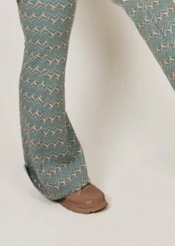 Merkloos Roos Flared Broek | Broek Dames | Flared | Elastieken Band | All-over Print | Kleurrijk | Kleur Blauw | Maat M -ONLY Winkel 854x1200 17