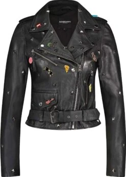 Goosecraft Gc Marly Studs Biker Jassen Dames - Zomerjas - Zwart - Maat XL