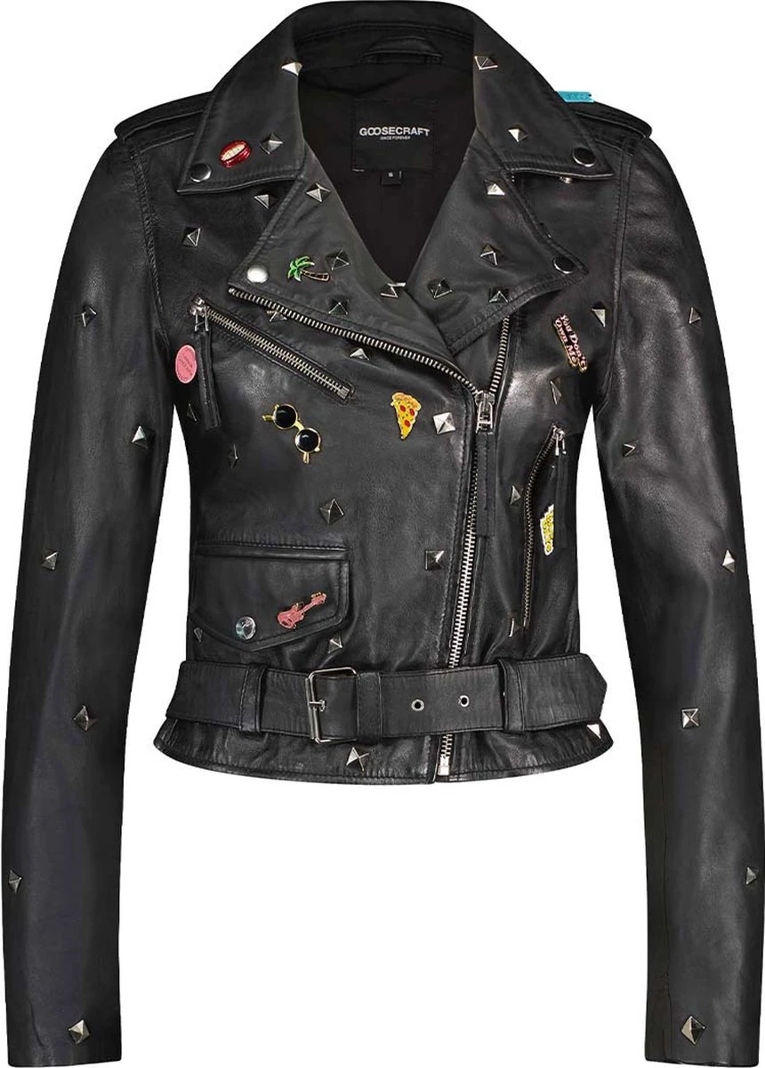 Goosecraft Gc Marly Studs Biker Jassen Dames - Zomerjas - Zwart - Maat M 3 Goosecraft Gc Marly Studs Biker Jassen Dames - Zomerjas - Zwart - Maat M