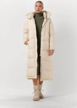 Notre-V Puffer Long Jassen Dames - Winterjas - Gebroken Wit - Maat L