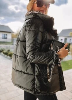 Merkloos Omkeerbare Korte Jas Met Ritssluiting. Tweede Kant Luipaard Print. -ONLY Winkel 864x1200 14