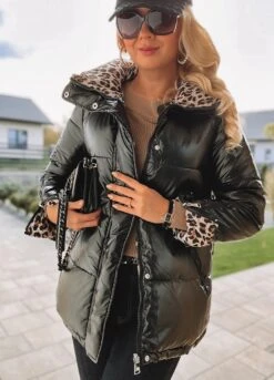 Merkloos Omkeerbare Korte Jas Met Ritssluiting. Tweede Kant Luipaard Print. -ONLY Winkel 864x1200 16