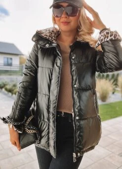 Merkloos Omkeerbare Korte Jas Met Ritssluiting. Tweede Kant Luipaard Print. -ONLY Winkel 864x1200 17