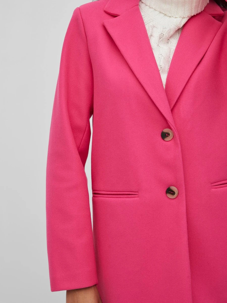 Vila VIPOKO L/S COAT Dames Jas Pink Yarrow - Maat 40 7 Vila VIPOKO L/S COAT Dames Jas Pink Yarrow - Maat 40 - Afbeelding 5