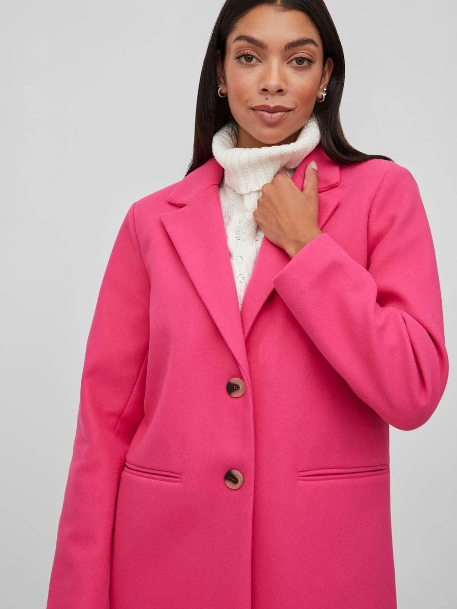 Vila VIPOKO L/S COAT Dames Jas Pink Yarrow - Maat 40 8 Vila VIPOKO L/S COAT Dames Jas Pink Yarrow - Maat 40 - Afbeelding 6
