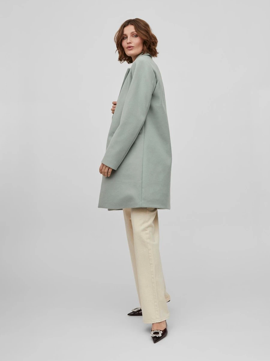 Vila VIPOKO L/S COAT Dames Jas Green Milieu - Maat 38 7 Vila VIPOKO L/S COAT Dames Jas Green Milieu - Maat 38 - Afbeelding 5