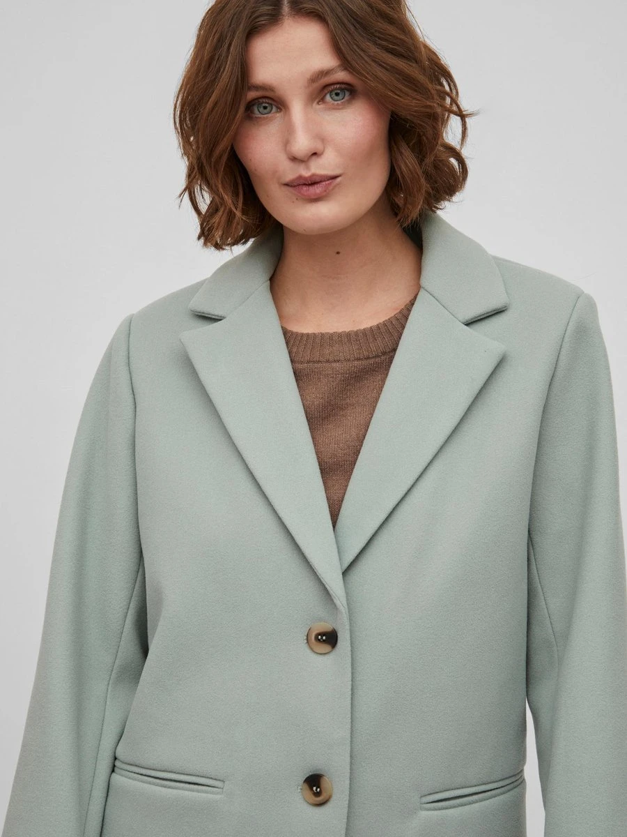 Vila VIPOKO L/S COAT Dames Jas Green Milieu - Maat 38 8 Vila VIPOKO L/S COAT Dames Jas Green Milieu - Maat 38 - Afbeelding 6