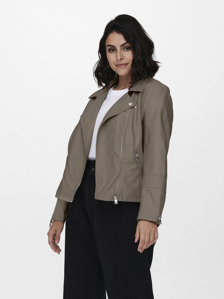 ONLY CARMAKOMA CAREMMY FAUX LEATHER BIKER ESS Dames Jas - Maat 46 5 ONLY CARMAKOMA CAREMMY FAUX LEATHER BIKER ESS Dames Jas - Maat 46 - Afbeelding 3