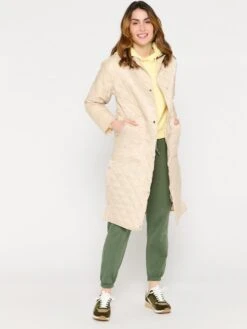 LOLALIZA Lange Gewatteerde Jas Met Blok Motief - Beige - Maat M -ONLY Winkel 900x1200 465