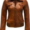 Merkloos Leren Bomber Dames Jas Cognac-Roma - 40 2 Merkloos Leren Bomber Dames Jas Cognac-Roma - 40 -ONLY Winkel 900x1200 495