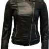 Merkloos Zwarte Leren Bikerjack Dames - Barcelona- 100% Echt Leer - Zwart - M -ONLY Winkel 911x1200 7
