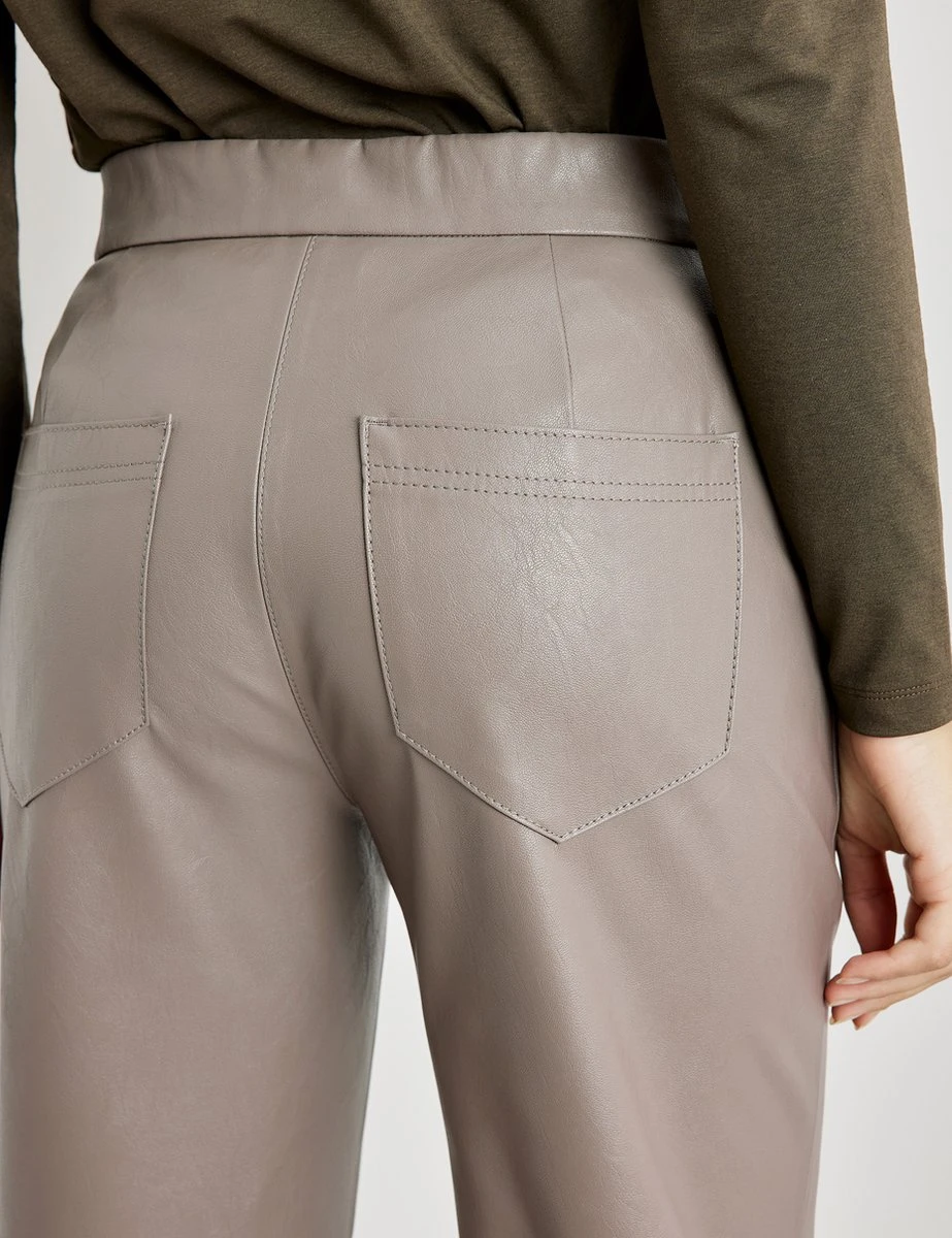 GERRY WEBER Dames Broek Van Imitatieleer Stone-38 5 GERRY WEBER Dames Broek Van Imitatieleer Stone-38 - Afbeelding 3