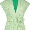 Tramontana C18-07-801 Waistcoat Cotton Ikat Stamps Print Greens -ONLY Winkel 928x1200 4