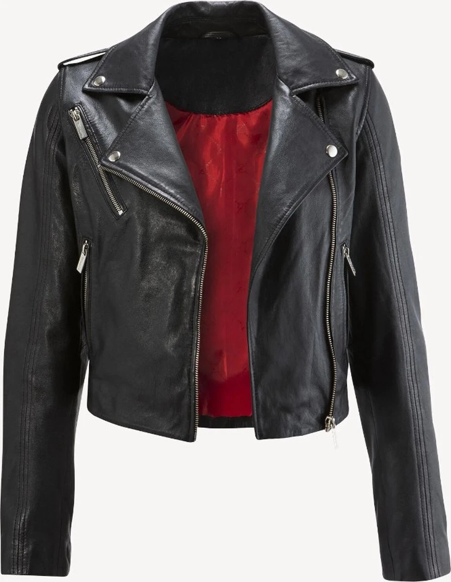 Dames Jas - Leren Jack - Echt Leer - Tamaris - Verkort Model - Schaapsleer - Lamsnappa - Maat 36 3 Dames Jas - Leren Jack - Echt Leer - Tamaris - Verkort Model - Schaapsleer - Lamsnappa - Maat 36