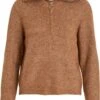 Vila Trui Vimathilda Half Zip L/s Knit Top/su 14075474 Toasted Coconut/ Melange Dames Maat - XL